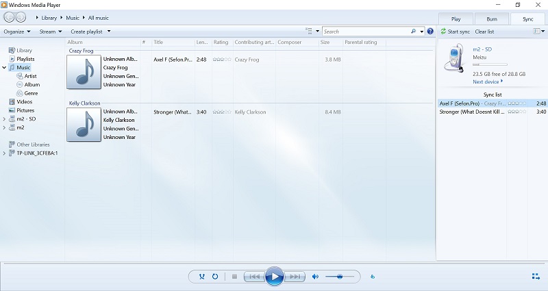 One of the Windows Media Player's numerous features is to copy MP3 to Android phone.