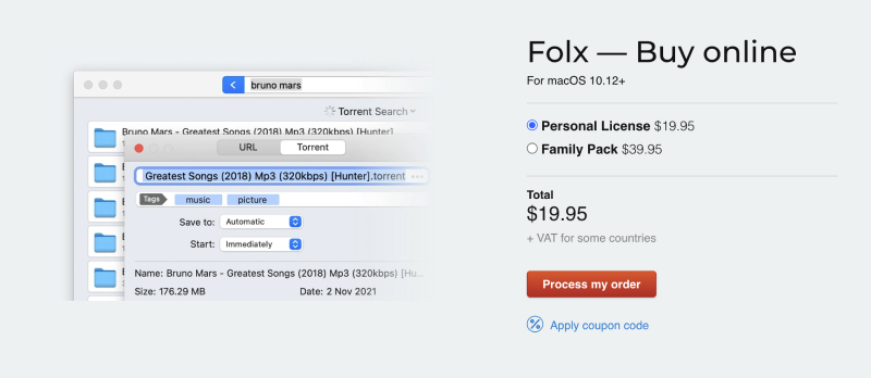 Here you can see available Folx PRO licenses
