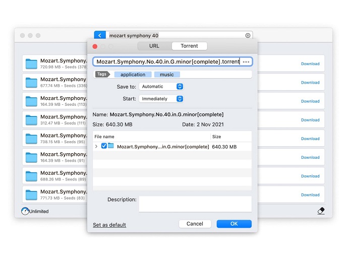 Free torrent client for Mac with additional options