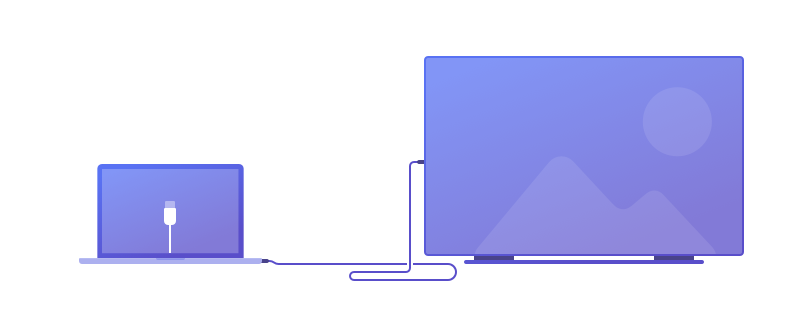 Conecte Mac a Samsung Smart TV usando un cable.