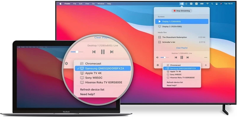 Bildschirmspiegelung vom Mac auf Samsung.