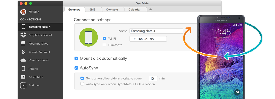Découvrez ci-dessous comment utiliser SyncMate en tant que Samsung SideSync Mac.