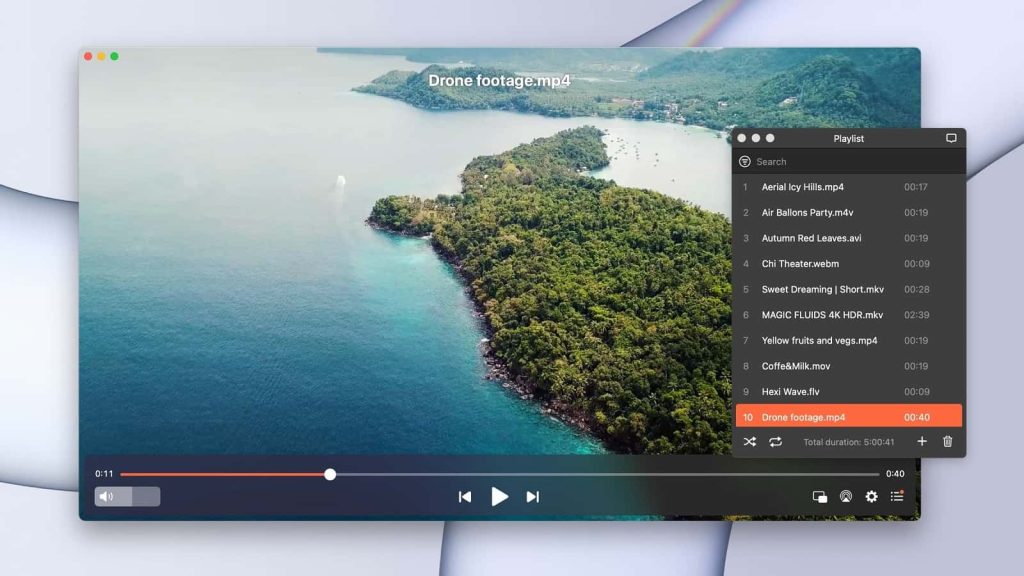 Elmedia is MPV media player for Mac that supports audio and video formats