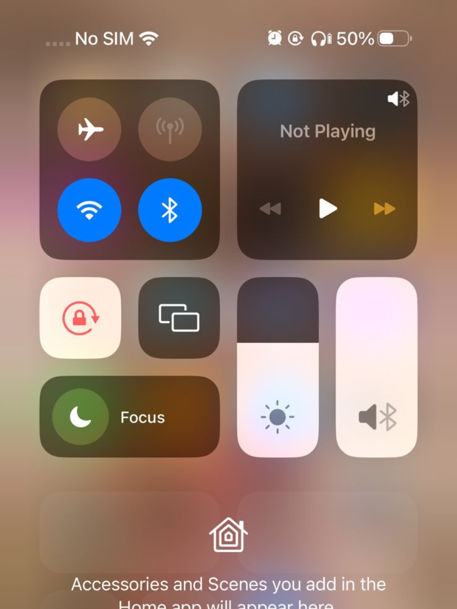 Open iPhone’s Control Center by swiping down your screen