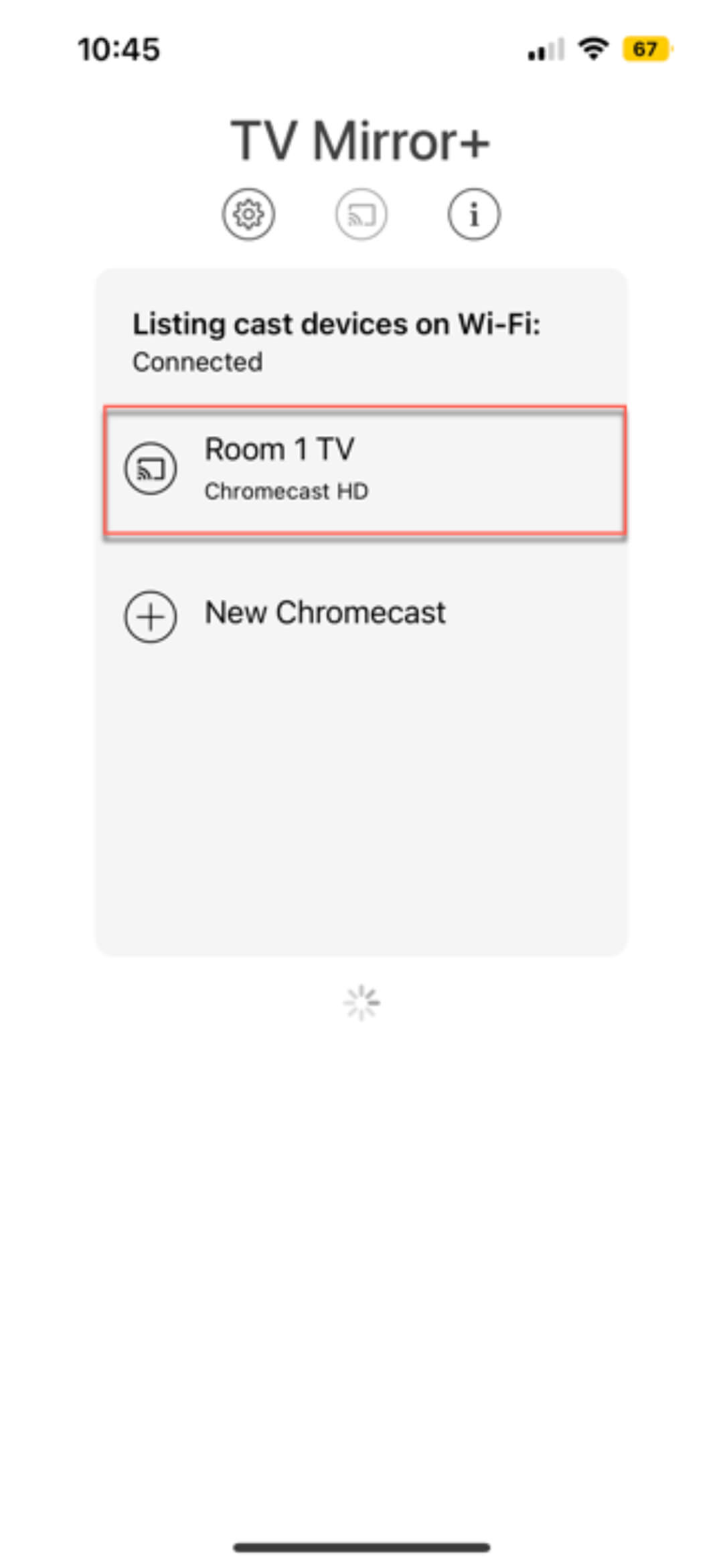 Chromecast in the list of devices