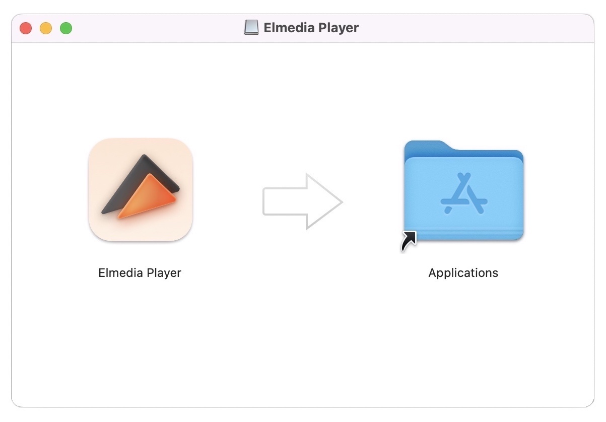 Drag Elmedia Player to the Applications folder.