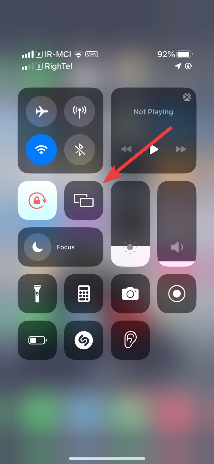 Go to the Control Center and tap on the Screen Mirroring icon