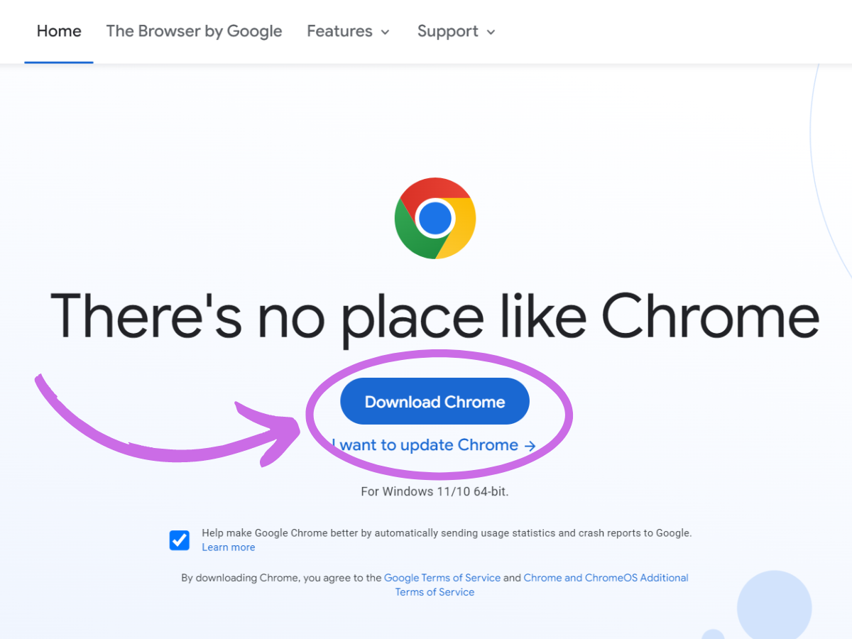 Download the Chrome browser for your computer