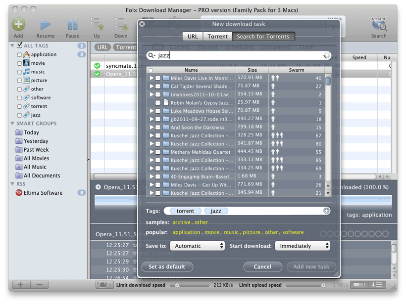 Free torrent client for Mac OS X- Folx