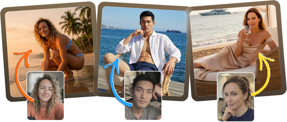 Generate AI beach photos