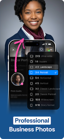 Generate AI business photo for your CV