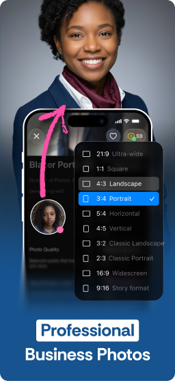 Generate AI business photo for your CV