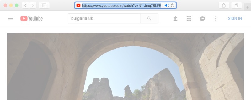 Copy the link from a YouTube video to address bar