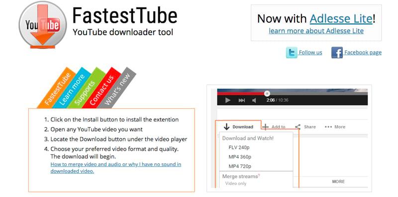 Download YouTube Videos in Chrome using FastestTube