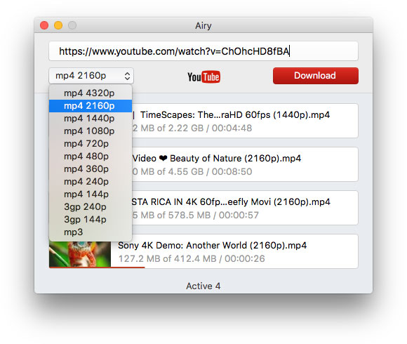 Airy - el Mejor Descargador YouTube para Mac