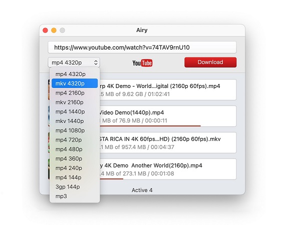Airy - le meilleur téléchargeur YouTube pour Mac.