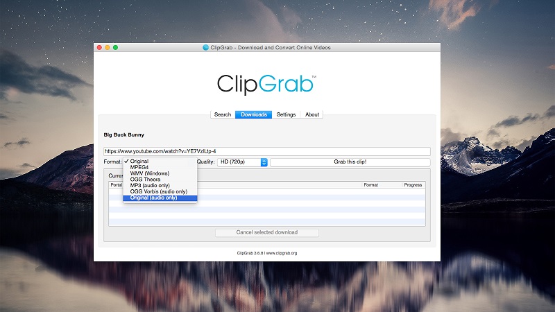 ClipGrab es un conversor de YouTube a MP3 rápido, fácil y completamente gratuito para Mac.