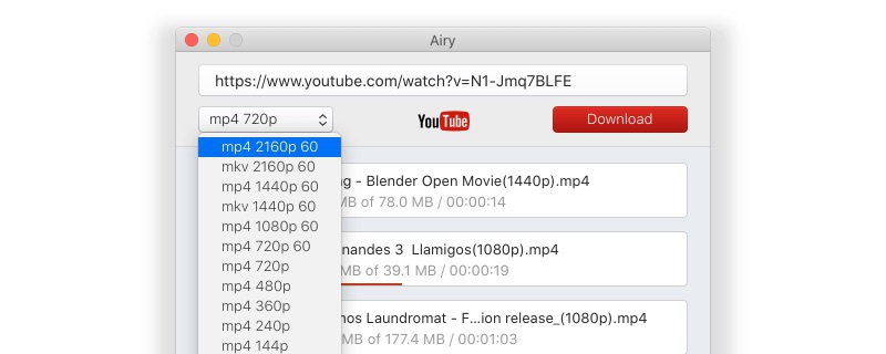  Download YouTube videos with Mac free app.