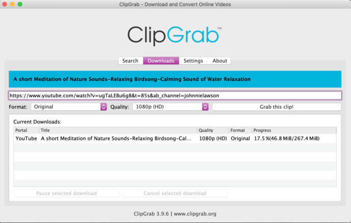 ClipGrab est un convertisseur YouTube en MP3 rapide, facile et entièrement gratuit pour Mac.