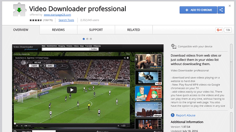 youtube video download extension