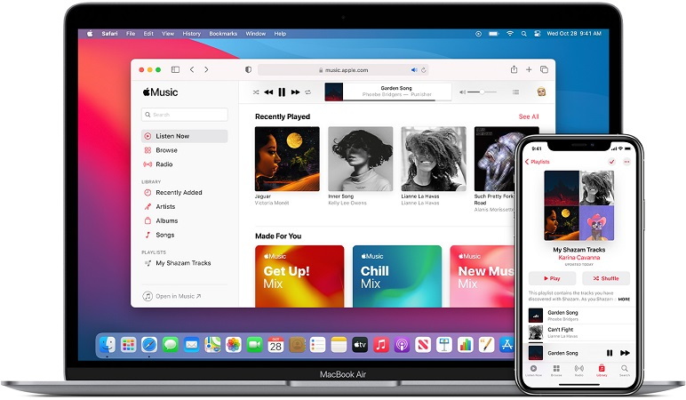 As you can see Apple ecosystem easily allows you to get music from phone to computer.