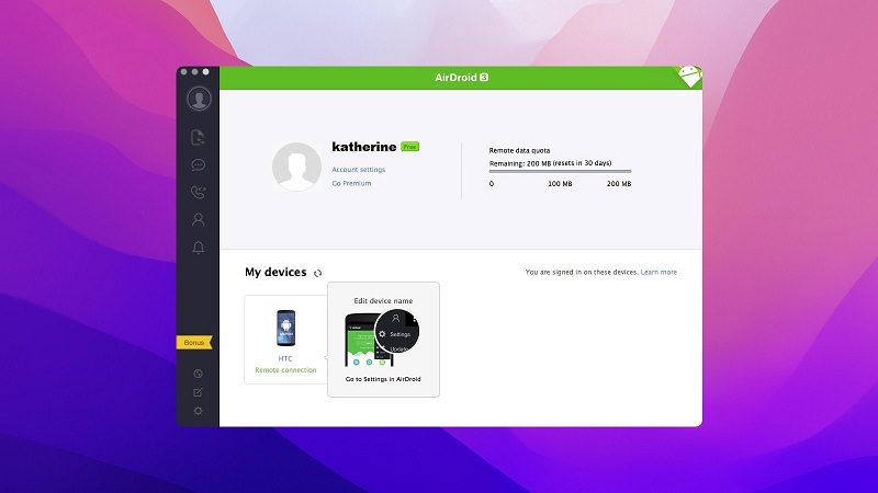 Follow the steps below to transfer music from Android to computer with AirDroid.