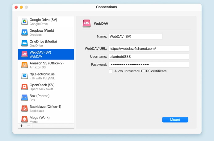 Client WebDAV pour Mac