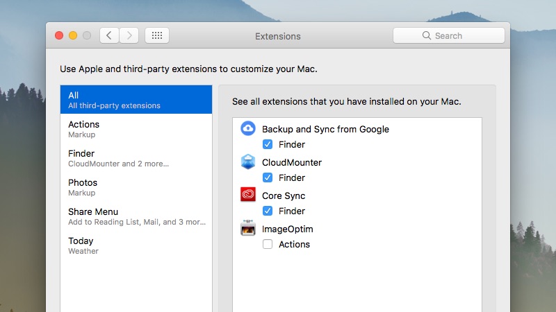 uninstall google backup and sync mac extension finder