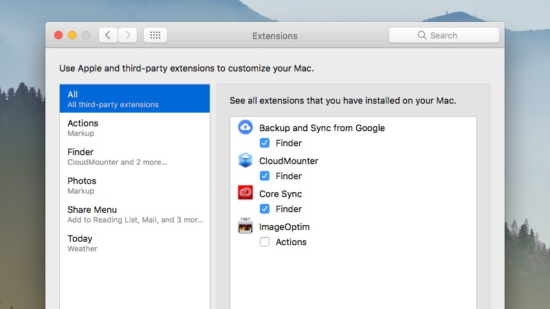 extension mac