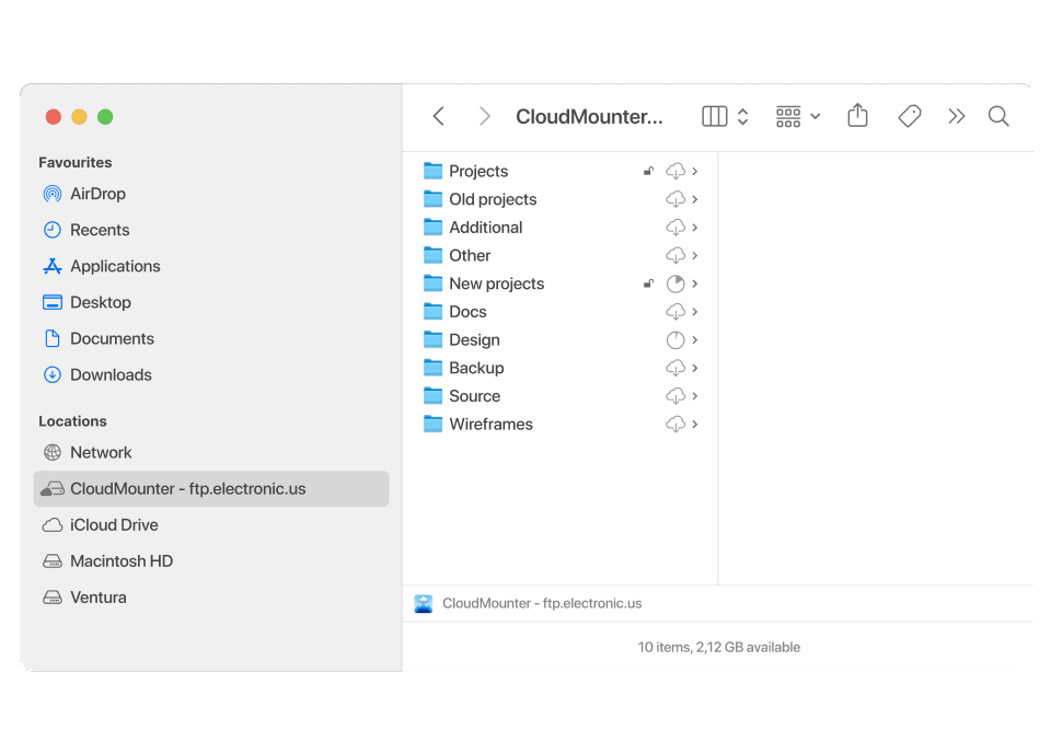  FTP mapped as a drive to Finder on Mac