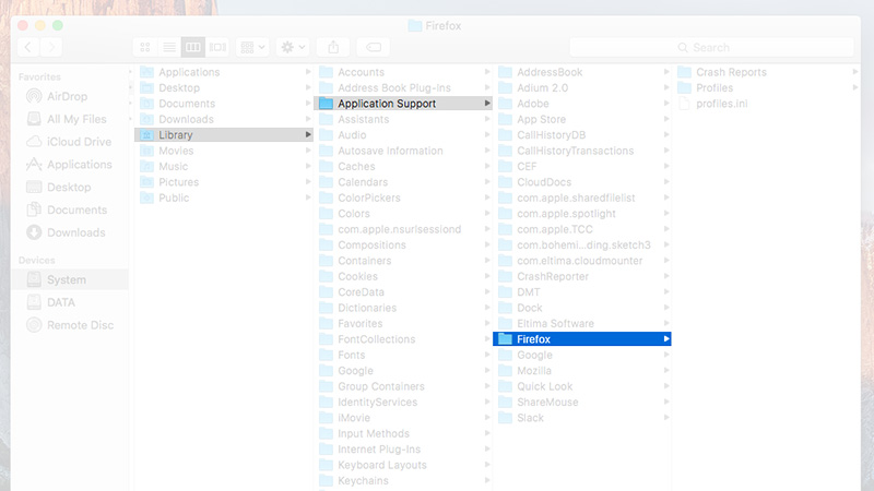 Locate profile folders on your Mac