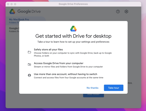 Verwenden Sie Google Drive für den Desktop