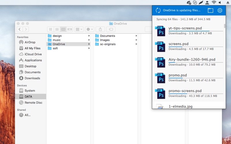 OneDrive sur Mac