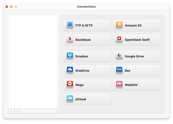  Choose the FTP icon from the available connections.