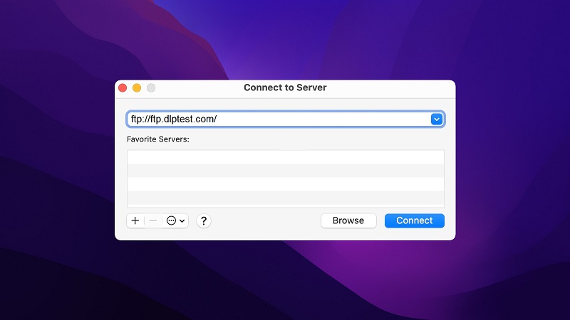 Connectez-vous à un serveur distant sans utiliser le client FTP pour Mac.