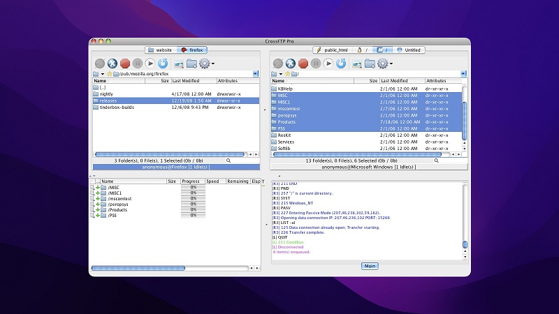 CrossFTP — еще один FTP-клиент для Mac, Windows и Linux.