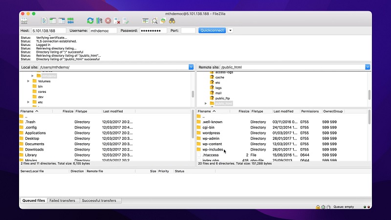 FileZilla ist ein weiterer guter SFTP-Client für Mac