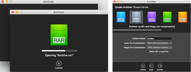 best archiver for mac explore menu