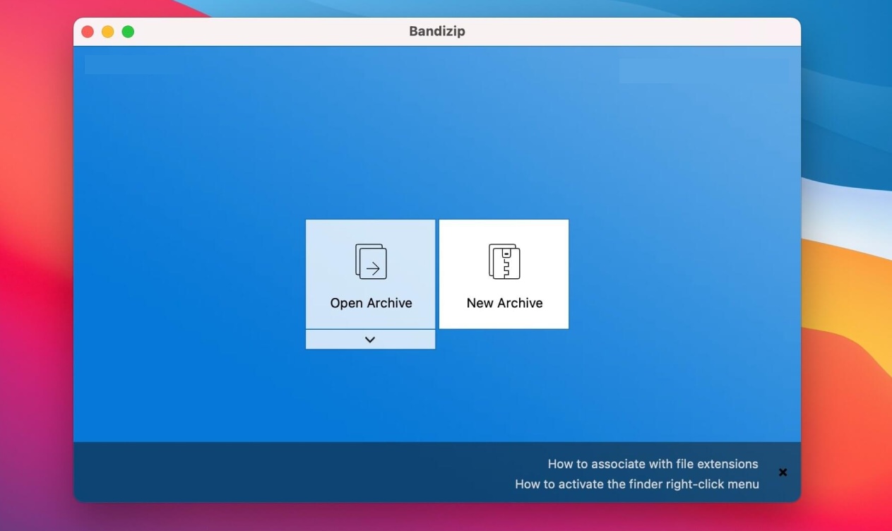 Interface Bandizip.