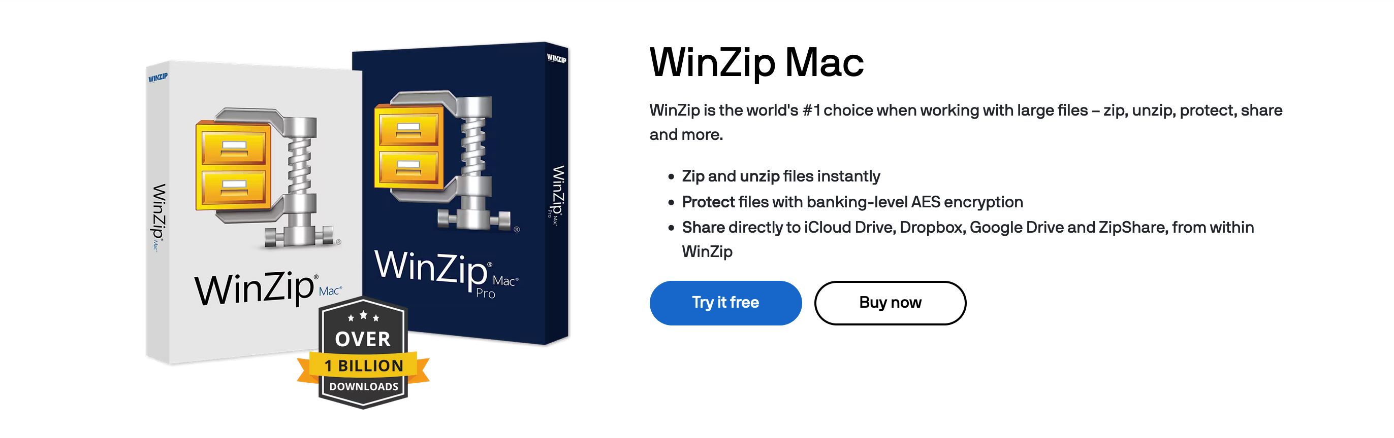 Sitio oficial de WinZip.