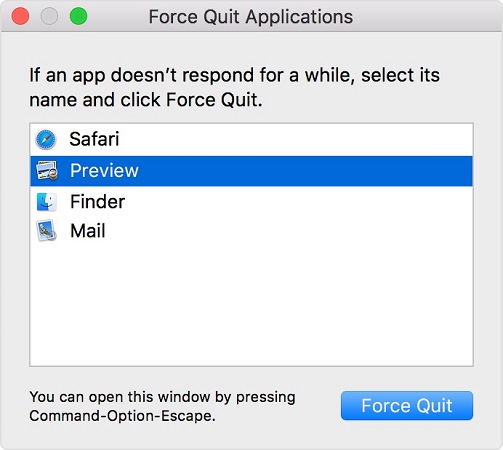 key sequence for hard mac force quit