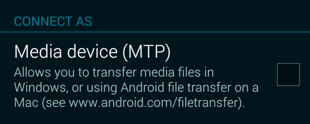 Enable MTP on Android