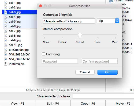 compressing files on mac