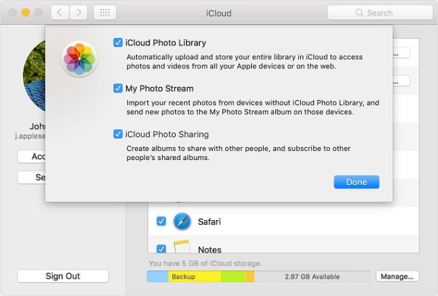 iCloud Photo also allows you to import photos