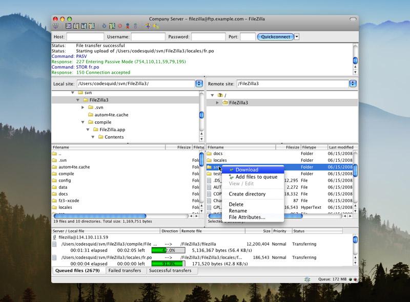 Filezilla works with FTP, FTPS and SFTP servers.