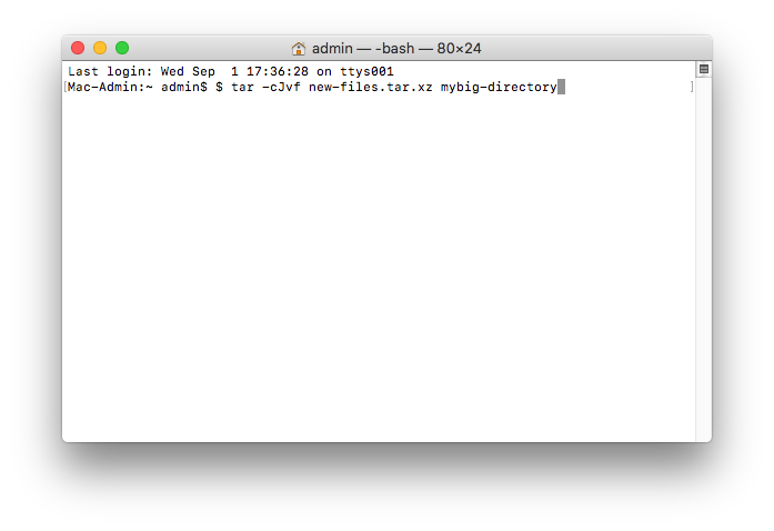 Open XZ File on Mac via Terminal