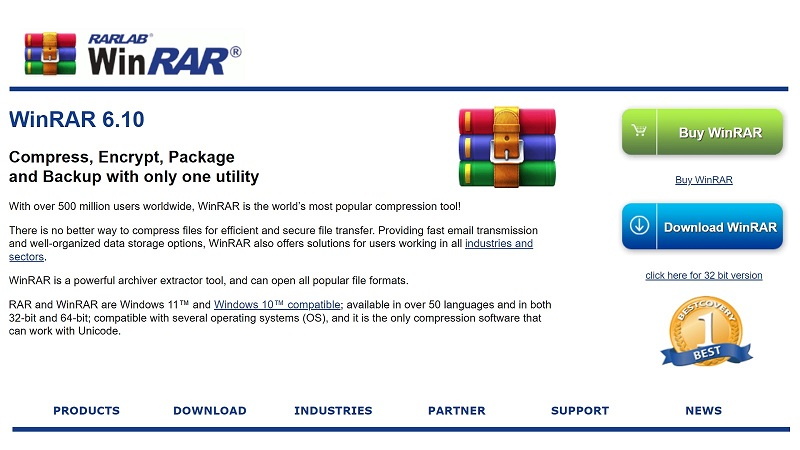 WinRAR has a great free version with many useful features.