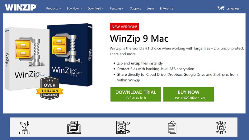 WinZip ist ein Trialware-Dateiarchivierer und -komprimierer für Windows und macOS.