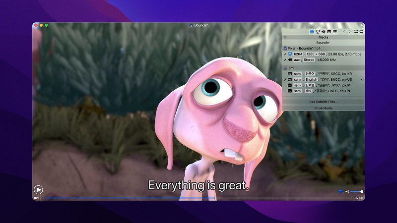 Movist es un reproductor de vídeo para Mac con subtítulos.