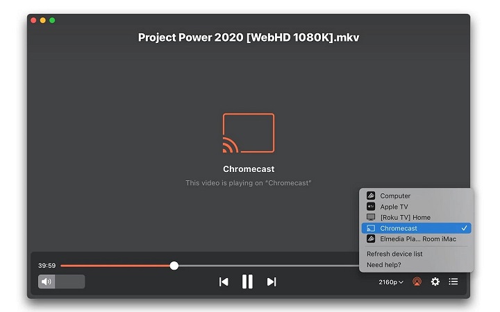 Lecteur vidéo gratuit pour Mac avec possibilité de streaming.